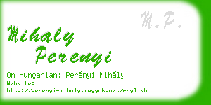 mihaly perenyi business card