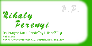 mihaly perenyi business card